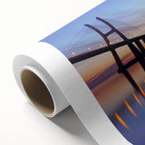 Art deco style Lisbon scenery in pastel shades on rolled canvas, ideal for nursery wall art.