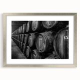 Extra large wall art of abstract Porto scenery in textured silver frame, ideal for living room decor.