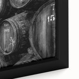 Extra large framed canvas depicting a textured scene of Porto, Portugal in black with colorful accents.