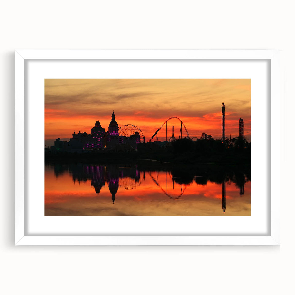 Textured abstract art print of Sochi scenery in muted earth tones, framed with a white mat, ideal for bedroom decor.