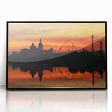 Large abstract wall art depicting a vibrant, multicolored scene of Sochi, Russia, in a black framed acrylic.