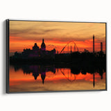 Black and white framed canvas featuring a vintage landscape of Sochi, ideal for bedroom wall decor.
