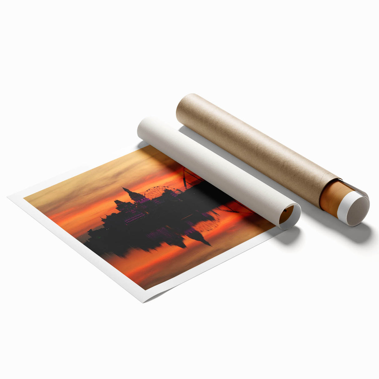 Extra large rolled print of Sochi scenery with vibrant floral elements, ideal for classy bathroom wall art.