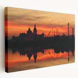 Large canvas print depicting a panoramic view of Sochi with muted blue and green tones, ideal for kitchen wall art.