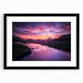 Extra large abstract art print of a colorful, textured European scenery in a black frame, ideal for living room decor.