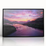 Large abstract wall art depicting a Scottish landscape in muted earth tones on a framed acrylic.