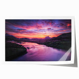 Rolled print of a Scottish landscape featuring muted green and blue tones, ideal for art wall dining room.