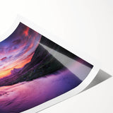 Extra large wall art featuring line art flowers over a scenic Scotland background in muted earth tones.