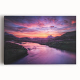 Black and white photograph of a Scottish landscape on stretched canvas, ideal for kitchen wall art or bedroom decor.