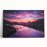 Black and white large art print of a Scottish landscape on stretched canvas, ideal for kitchen wall art.