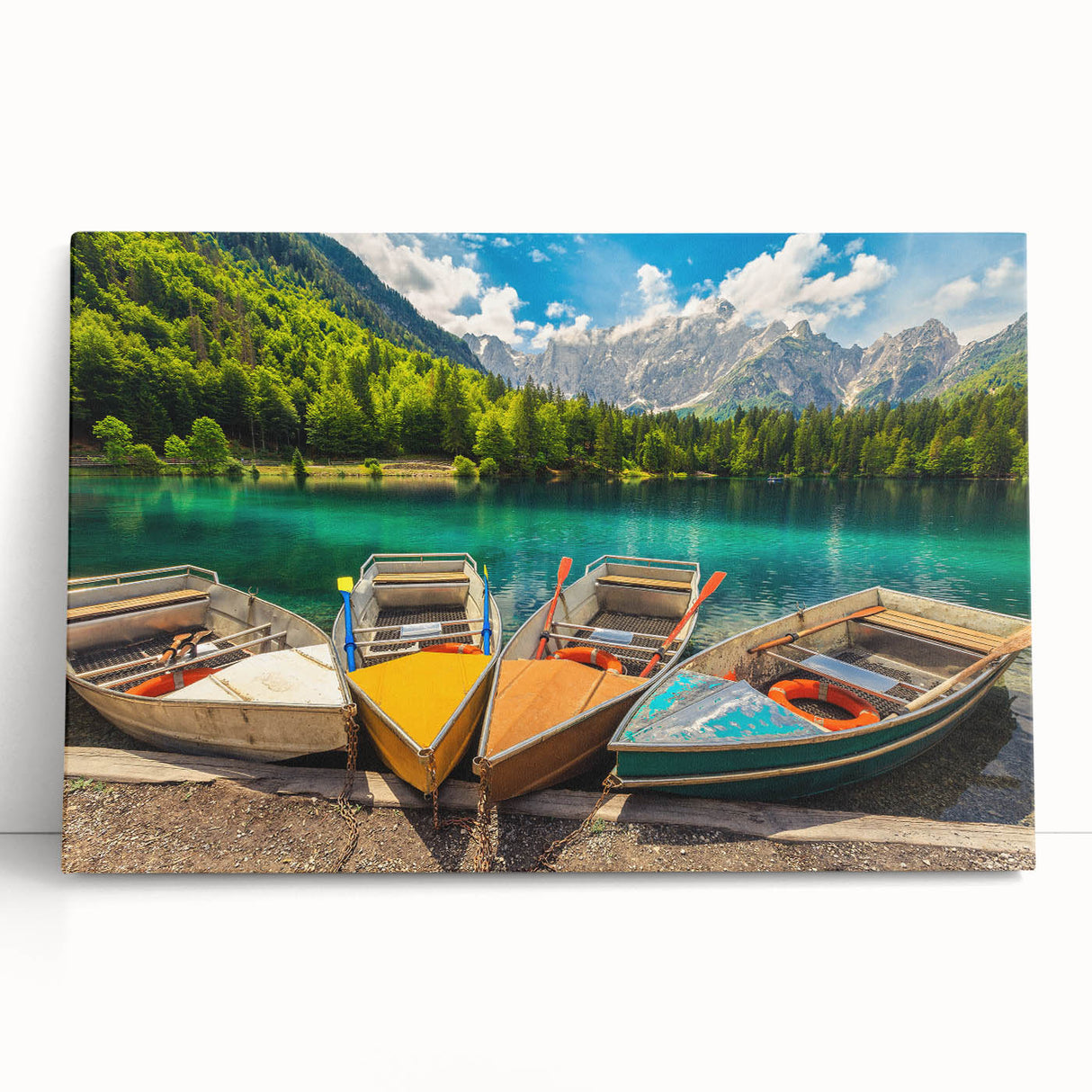 Black and white photograph of a Slovenian landscape on stretched canvas, ideal for kitchen wall art or bedroom ambiance.