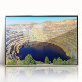 Mid-century modernist art depicting Andalucia, Spain in muted earth tones on a framed acrylic print.