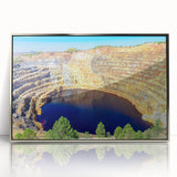 Framed acrylic print of a scenic Andalucia landscape in muted earth tones, ideal for modern art wall decor.