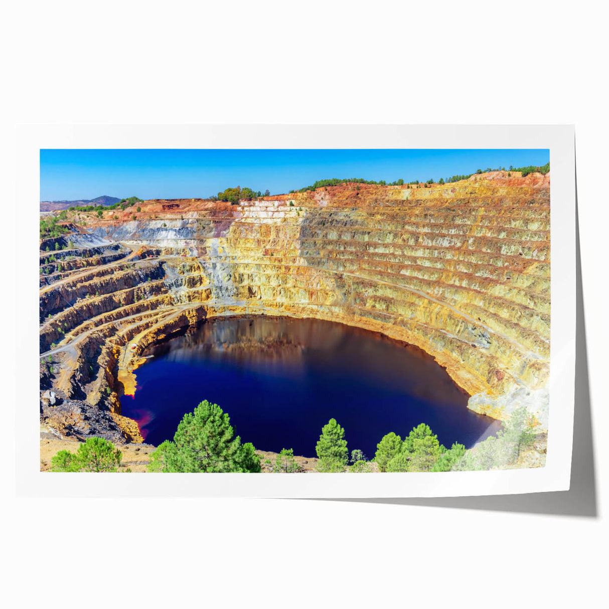 Scenic Andalucia landscape on rolled print, featuring vivid green hues, ideal for art wall dining room.