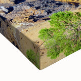 Large art of a black and white Andalusian landscape on stretched canvas, suitable for bedroom decor.