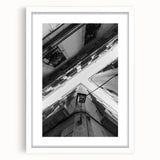 Textured abstract art print of Barcelona scenery in muted earth tones on a framed canvas, suitable for bedroom decor.