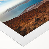 Art deco poster of a European scenery in muted colors on rolled canvas, suitable for dining room wall art.