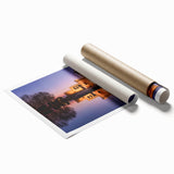 Extra large rolled print of Madrid scenery with vibrant floral elements, ideal for classy bathroom wall art.