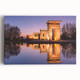 Black and white stretched canvas of Madrid cityscape, ideal for kitchen wall art.