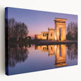 Large stretched canvas featuring a detailed Madrid cityscape in muted earth tones, suitable for kitchen wall art.
