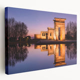 Large stretched canvas featuring a detailed Madrid cityscape in muted earth tones, suitable for kitchen wall art.