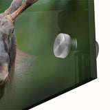 Large abstract wall art print of a European scenery on acrylic glass, in muted earth tones, ideal for dining room ambiance.