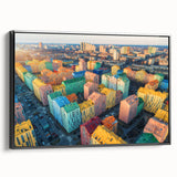 Black and white framed canvas featuring a vintage-style Ukrainian landscape, ideal for bedroom decor.