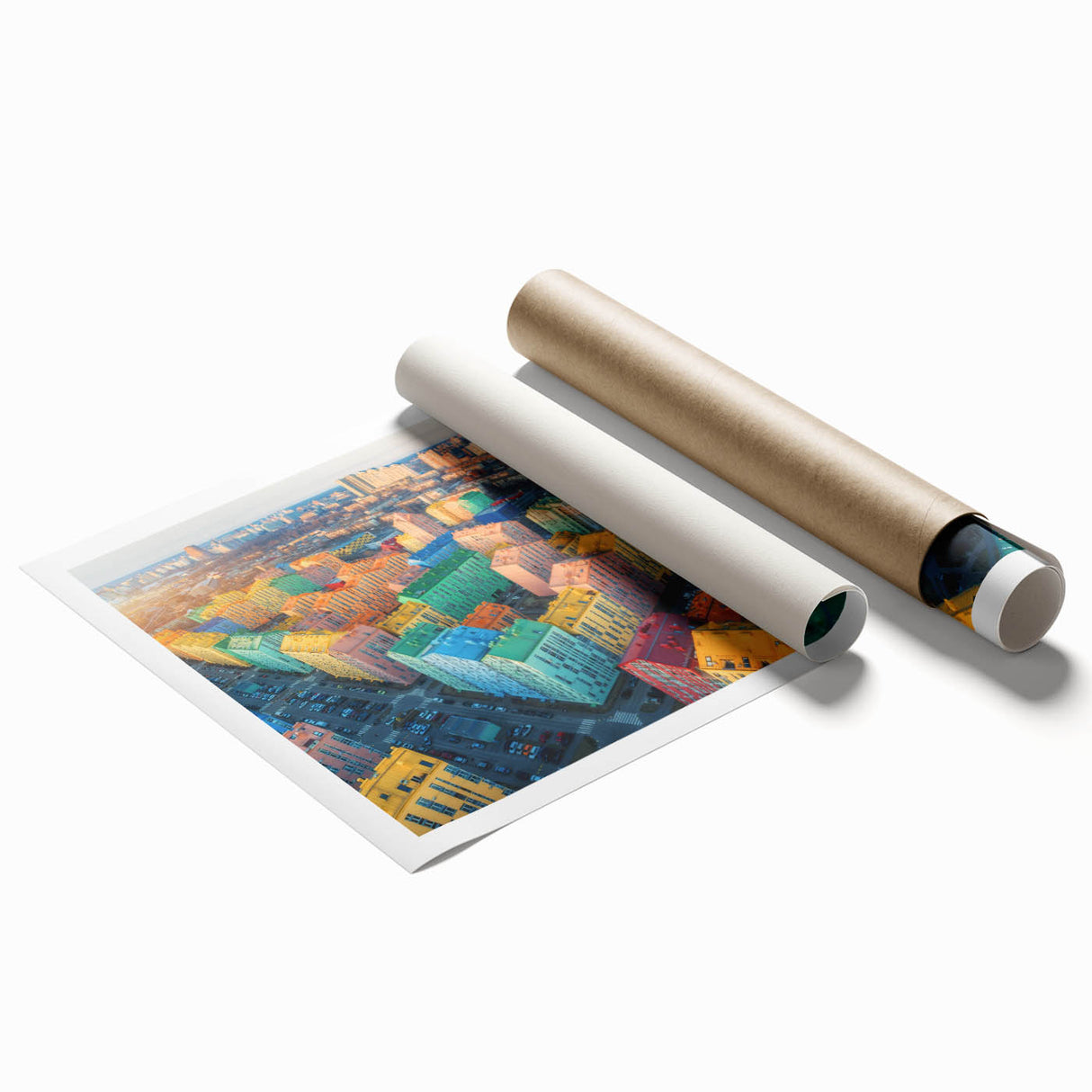 Extra large rolled print featuring a floral scene in muted greens and pinks, ideal for classy bathroom wall art.