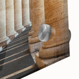 Large abstract wall art of the Vatican on acrylic glass, featuring mid-century modernist style, ideal for dining room art.