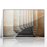 Art Deco poster of the Vatican set in soft pastel colors on framed acrylic, ideal for modern art wall decor.