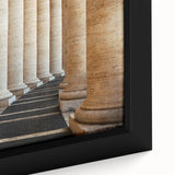 Extra large framed canvas featuring a textured black depiction of the Vatican, accented with colorful elements.