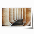 Rolled print of the Vatican scenery with soft pastel tones on canvas, suitable for dining room or bathroom wall art.