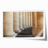 Rolled print of the Vatican scenery with soft pastel tones on canvas, suitable for dining room or bathroom wall art.