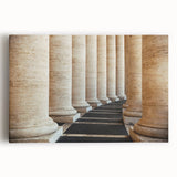 Black and white large art print of the Vatican scenery on stretched canvas, ideal for kitchen wall art.