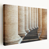 Vatican cityscape on large stretched canvas with soft earth tones, ideal for kitchen wall art.