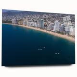 Large abstract wall art featuring Acapulco scenery in vibrant colors on acrylic glass.