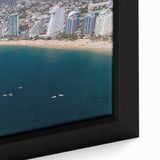 Extra large framed canvas of Acapulco scenery on black background with vibrant, colorful textures.