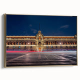 Framed canvas featuring a vintage-style landscape painting of Mexico City in muted gold and black tones.