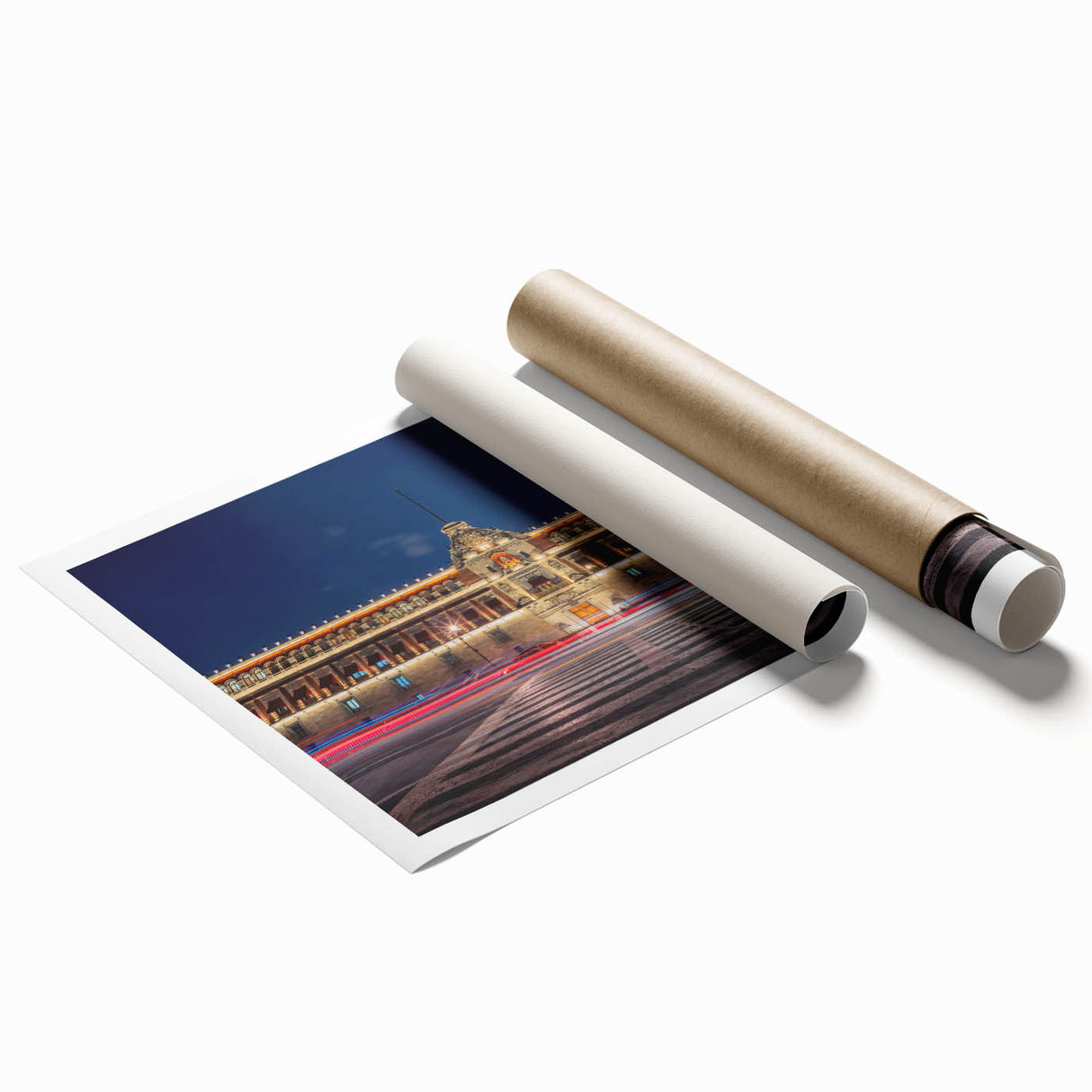 Extra large rolled print featuring vibrant floral art of Mexico City, ideal for classy bathroom wall art.