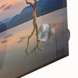 Large abstract wall art of Oaxaca, Mexico in mid-century modernist style on acrylic glass, ideal for dining room decor.