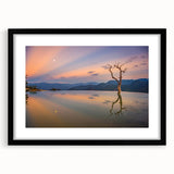 Extra large abstract art print featuring vibrant, textured colors representing Oaxaca scenery, framed in black.