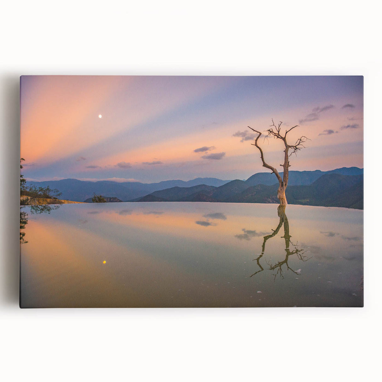 Black and white stretched canvas of Oaxaca scenery, ideal for kitchen wall art.