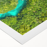 Art deco poster of a serene Quintana Roo landscape, featuring soft pastel colors on rolled canvas.