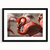 Abstract art print of a Yucatan scenery in vibrant, colorful hues on a textured, extra large canvas, framed in black.