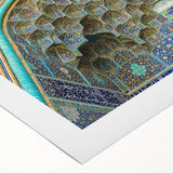 Art deco poster featuring a scenic view of a Middle Eastern landscape on rolled canvas, suitable for dining room wall art.