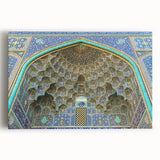 Black and white stretched canvas of a Middle Eastern scenery, ideal for kitchen wall art.