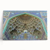 Black and white stretched canvas featuring a scenic Middle East landscape, ideal for kitchen wall art.