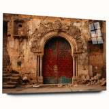 Acrylic print of a large abstract Middle Eastern landscape in earthy tones, ideal for bedroom or dining room art.