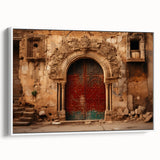 Extra large framed canvas featuring vintage poster art of a Middle Eastern Iraqi scenery in vibrant colors.