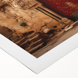 Art deco poster of a Middle Eastern Iraqi scenery in muted earth tones on rolled canvas, suitable for dining room decor.